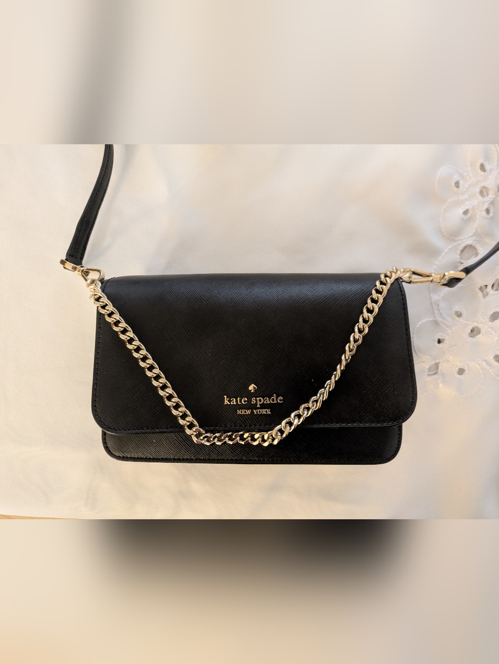 Kate Spade Outlet - Madison Willow Crossbody Small Purse -Black Saffiano Leather